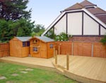 Garden decking and shed construction